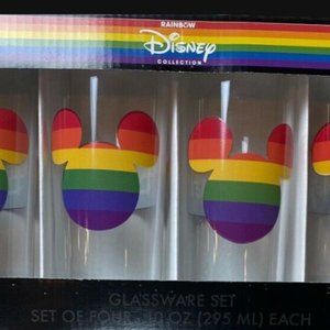 DISNEY RAINBOW GLASSES SET OF 4